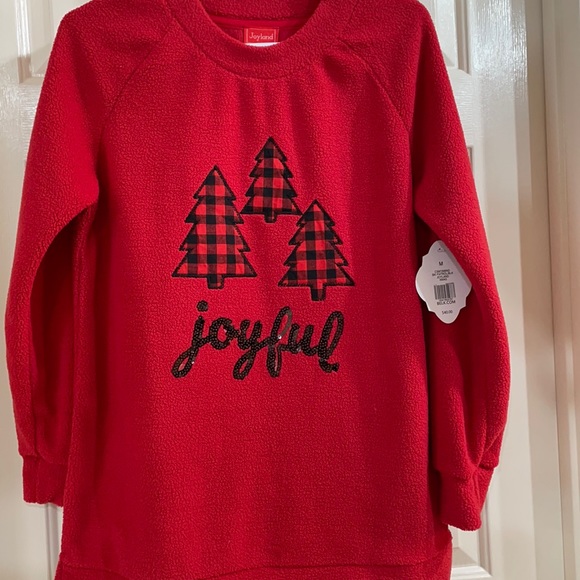 NWT Joyland Red Holiday Sherpa Tunic - Picture 1 of 4